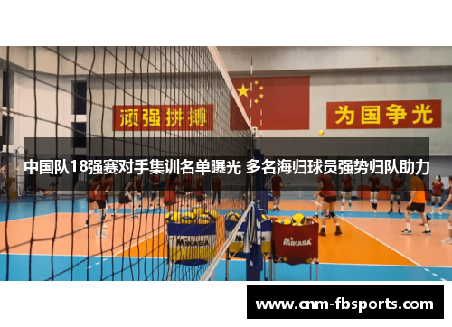 中国队18强赛对手集训名单曝光 多名海归球员强势归队助力